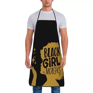 Black Girl Magic Aprons for Women Men Waterproof Apron Kitchen Chef Cooking BBQ - Picture 1 of 7