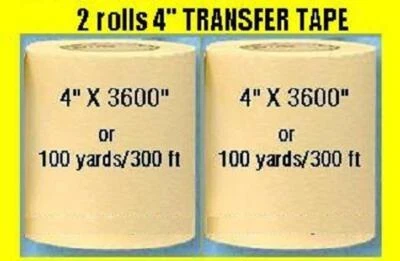 CNCSIGNS VENDIO 2 rolls 4" APPLICATION TRANSFER Paper TAPE 300 ft roll for Vinyl PLOTTER cutter*