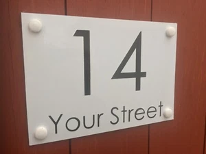 House Sign Personalised Door Numbers Door Signs Plaques Custom Number Plate - Picture 1 of 10