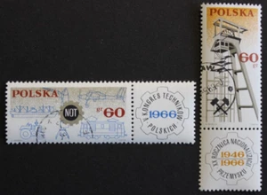 Polen: Michel-Nr. 1653Zf-1654Zf "20 J. staatl. Industrie" aus 1966, gestempelt - Bild 1 von 1