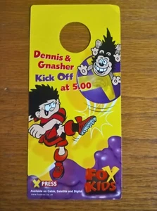 Dennis the Menace & Gnasher (The Beano comic) door hanger (Fox Kids promotion) - Imagen 1 de 2