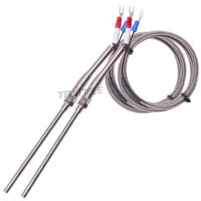 K J type Probe Thermocouple Stainless Steel 0~400C Temperature Sensor 2m cable