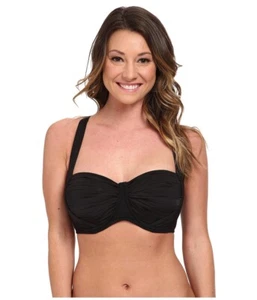 Seafolly 240224 Womens Underwired Balconette Bikini Top Swimsuit Black Size 8 - Picture 1 of 2