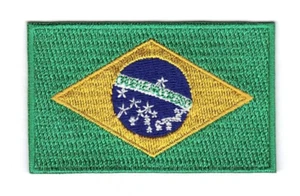 Brazil Embroidered Country National Flag Iron on Emblem Patch Team Jersey - Picture 1 of 1