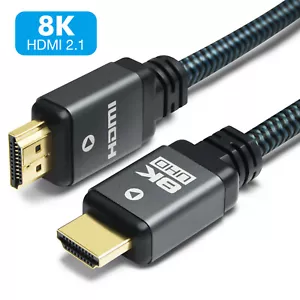 HDMI Cable 8K 48Gbps High Speed HDMI 2.1 Certified eARC ARC HDR10 Dolby Atmos - Picture 1 of 11