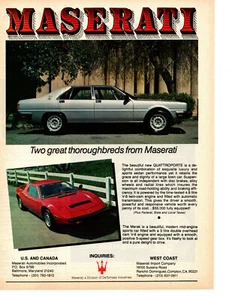 1981 MASERATI QUATTROPORTE & MERAK ~ ORIGINAL PRINT AD - Picture 1 of 1