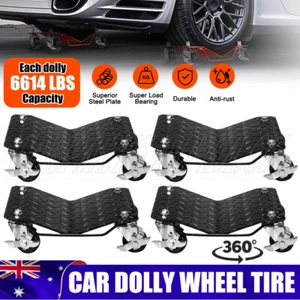 4Pcs Wheel Dolly Car Positioning Jack Vehicle Mover Transporter Trolley 3ton New - Picture 1 of 12