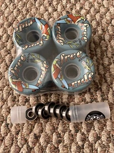 Free Ride Longboard Ruedas 65mm 78a Bordes Redondeados Centro Set Rodamientos A-9 Nuevo - Imagen 1 de 4