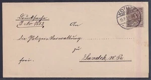 73102) KONITZ Westpreußen 1894 Drucksache nach Landeck - Bild 1 von 2