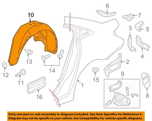 Chevrolet GM OEM Cruze Rear-Fender Liner Inner Splash Shield Guard Left 95366410 - Picture 1 of 2