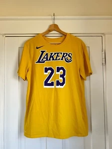 LeBron James #23 Los Angeles Lakers Nike T-Shirt NBA Basketball Men’s Large HOF - Picture 1 of 4