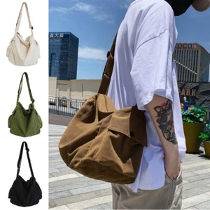 Large Capacity Canvas Shoulder Bag School Messenger Bag Shopper Travel Bag ⚝ - Picture 1 of 23