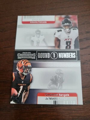 2021 Contenders Football Ja'marr Chase Kyle Pitts Round 1 Numbers Ruby RN-KPI RC - Image 1 of 2