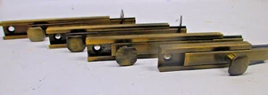 Ives Modern Slide Bolt, Solid Brass Bright Brass Finish 3-4" Slides and 1 - 2.5" - Picture 1 of 14