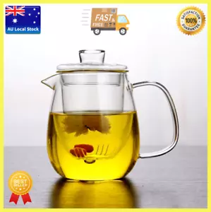 Penguin Style Direct Fire Heatable Tall Glass Teapot With Glass Infuser HQ 650ml - Picture 1 of 12