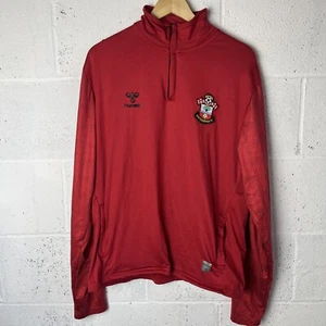 Official Southampton FC Red Pullover Jacket With Quarter Zip Size Large Men’s - Picture 1 of 19