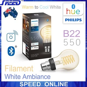 PHILIPS Hue A60 - 550 - White Ambiance - Filament - Dimmable - B22 Globe - Picture 1 of 16