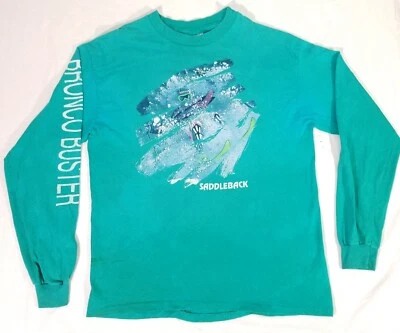 Vintage 1980s SADDLEBACK MOUNTAIN - Bronco Buster - Long Sleeve T-Shirt Mens XL - Image 1 of 4