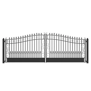 ALEKO Venice Style Garden Yard Steel Dual Swing Driveway Gate 18 ft Black - Picture 1 of 14