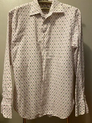 Camisa de vestir Zanella para hombre Felix Fit abotonada/rosa geo estampado/talla-161/2 L Foto 1 de 4