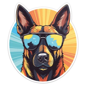 Cooler belgischer Malinois Hund Vinyl Aufkleber Autoaufkleber - Bild 1 von 5