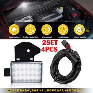 2SET Under Hood Courtesy Light w/ Wiring Harness For Ram Wrangler Grand Cherokee - Picture 1 of 23