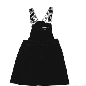 Chicago Bulls Dungaree Overalls NBA Black Denim Zip Up Knee Length Women Size XS - Picture 1 of 24