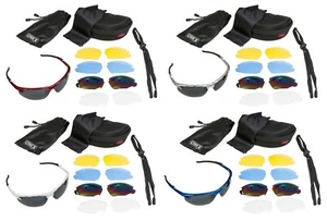 Chex Ace Caza SPORTS Gafas de Sol 5 Intercambiable Lentes Inc Arcoiris & Claro - Picture 1 of 29