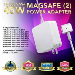 45W Adapter Charger for Apple Macbook Air 11" 13" MD224 MD232 2016 2017, T-Tip - Picture 1 of 7
