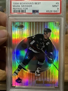 1998 Bowmans Best Refractor #5 Mark Messier /400 PSA 9 POP 4 Canucks HOF - Picture 1 of 9