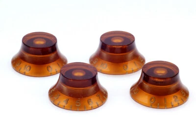 LUTHIERPARTS Top Hat Knob Set (4) Amber Embossed Numbers fits US/CTS-Gibson® Pots