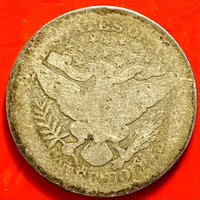 1911-D BARBER QUARTER MISPLACED MINT MARK WAY TOO FAR LEFT LOW - Image 1 of 2