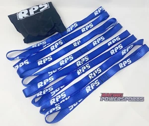 Racingpowersports Soft Loop Tie Down Straps 4500lbs Motorcycle ATV 8PCS 1x8 Blu