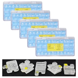 Juego de 5 soportes de cerámica de ortodoncia dental soporte estética zafiro MBT 022 345 - Imagen 1 de 14