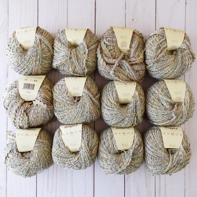 Hilo trenzado de algodón Rowan ~ Lote de 12 ~ 356 natural ~ Algodón lino ~ Hilo de cinta ~ De colección Foto 1 de 4
