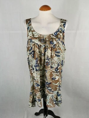 Ladies Top Size 20 Evie Brown Beige Chiffon Vest Day Party Summer  — 第 1/4 张图片