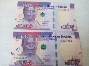 LOTE DE 2 BILLETES DE NIGERIA 100 NAIRA - Imagen 1 de 1