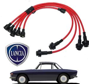 LANCIA FULVIA 1300 SILICONE HT LEADS SPARK PLUG IGNITION 7mm MAG WIRE RED KIT - Picture 1 of 5
