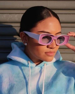 UNISEX sunglasses/purple Frame Sunglasses/sunnies/shades/ Streetwear/ Hip-hop - Picture 1 of 4