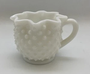 Fenton Hobnail Milk Glass Creamer Full Star Shaped No Mark - Picture 1 of 4