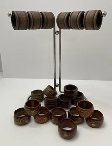 20 - Anillos de servilletas de madera enrollada vintage surtidos - En muy buen estado - Imagen 1 de 5