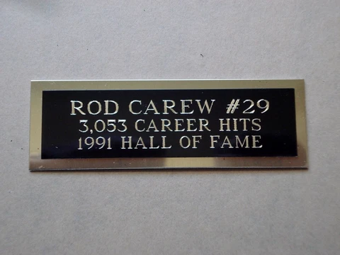 Rod Carew Baseball Card Plaque or Baseball Ball Cube Nameplate 1" X 3" Cover