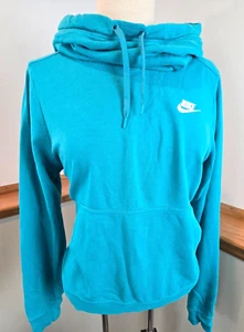 NIKE Graphic High-Neck Blau Pullover Kapuzenpullover Hoodie Damen Gr. M - Bild 1 von 9