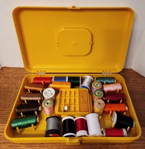 Bobina caddy filo stile Wilson WIL-HOLD vintage anni 70 giallo organizer + inclusa - Foto 1 di 6