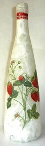 DIY ★ Leuchtflasche ★ beleuchtete Flasche ★ ERDBEEREN ★ weiß ★ 31cm ★ - Picture 1 of 1