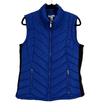 Calvin Klein Full Zip Puffer Vest Blue Size Large NWT - Image 1 of 4