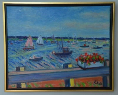 Beth Riso 原创美术油画 - Wellfleet Harbor,Wellfleet Cape Cod  — 第 1/4 张图片