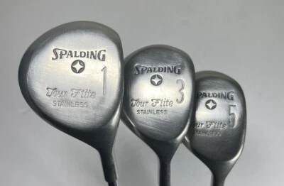 Juego de madera Spalding Tour Flite 1 3 5 para diestros eje de acero Accuflex Foto 1 de 4