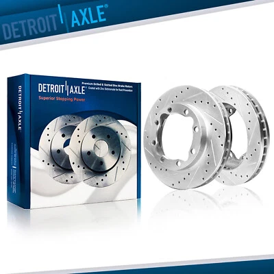 318mm 8-Lugs Front Drilled Brake Rotors for Dodge Ram 2500 3500 Chevy GMC K3500 - Image 1 of 4