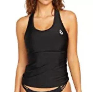 Volcom Women's Simply Core Racerback Tankini Top, Black, XS, MSRP $45 - Picture 1 of 7